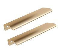 BFQTSNWNS Poignées de placard dissimulées, poignées en alliage d'aluminium bouton porte invisible armoire tiroir d'armoire cuisine Champagne or 2 pièces(Hole distance 96mm)