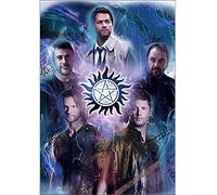 BFRCQ Supernatural TV Series DIY 5D Diamond Painting, Kits De Point De Croix Mosaïque Strass, Décoration De Salon Oeuvre Dessin Au Diamant 40 × 50 Cm