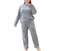 BFSGBFNTMD Pyjamas Femmes Automne Et Hiver éPaissi Costume Chaud Grande Taille Grosse Soeur 200 Kg VêTements De Maison en Vrac Peuvent êTre PortéS à L'ExtéRieur