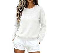 BFSWL Pull élégant pour femme, automne, hiver, col rond, tricoté | Pull chaud au crochet, pull à couches, sous-vêtements, pull d'hiver uni, pull côtelé, t-shirt à manches longues