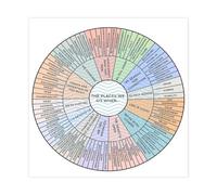 BFTIUTG Impression sur toile « The Wheel of Emotions » - Carte de l'âme - Décoration murale pour salon, chambre à coucher - 40 x 40 cm