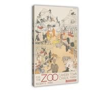 BFTIUTG London Royal Park Zoo Poster vintage sur toile pour chambre à coucher, bureau, chambre à coucher, cadeau 60 x 90 cm