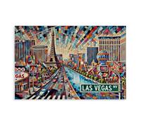 BFTIUTG Poster de voyage sur toile Las Vegas, Nevada City - Décoration de chambre à coucher, bureau, chambre à coucher, cadeau 30 x 45 cm