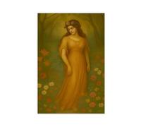 BFTIUTG Poster sur toile Jeune femme de style Art nouveau (2) pour décoration de chambre à coucher, bureau, chambre, cadeau 20 x 30 cm