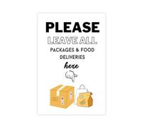 BFTIUTG Poster sur toile « Please Place All Packages And Takeout Orders Here » - Décoration de chambre à coucher, bureau, chambre, cadeau (50 x 75 cm)