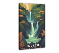 BFTIUTG Poster sur toile représentant les chutes d'Iguazu, Brésil, décoration de chambre à coucher, bureau, chambre, cadeau (40 x 60 cm)