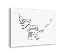 BFTIUTG Poster sur toile rétro radio à fil unique pour décoration murale de salon, chambre à coucher - 20 x 30 cm