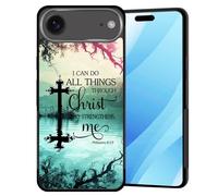 BFUKVOU Coque pour iPhone Air, polycarbonate rigide + TPU souple, antidérapante, ultra fine, coque de protection antichoc pour iPhone Air 6,5 pouces 2025, versets de la Bible chrétienne Philippiens 4