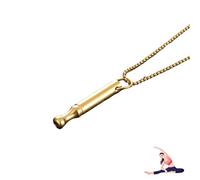 BFUZXY Outil de Sevrage Tabac Collier Sans Fumée, Chaîne Souffle Sifflet, Anti-Attaques de Panique, Chaîne Respiratoire d'Anxiété (Couleur Or)