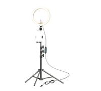 BFXXF Lampe à Selfie de 10,2 Pouces avec trépied, 2 Supports de téléphone, caméra LED à intensité Variable