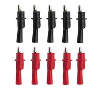 BfyBest Lot de 10 pinces crocodiles en silicone pour multimètre, pince crocodile de rechange pour câble de test de multimètre