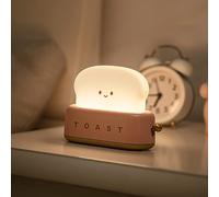 BFYCHYC Jolie lampe de grille-pain LED Kawaii rechargeable pour décoration de bureau, chambre d'enfant, décoration de chambre, idée cadeau de Noël pour bébés filles et adolescents (rose)