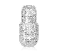 BFYDOAA Carafe à eau de chevet avec verre à gobelet - Pichet en cristal de 440 ml et verre à boire de 150 ml pour chambre d'amis, bureau, chambre à coucher, salle de bain