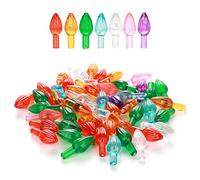 BFYDOAA Mini Ampoules de Sapin de Noël en Céramique 50pcs Remplacement Ampoules de Torsion en Plastique Coloré Accessoires Décoratifs pour Arbre en Céramique Vintage, Artisanat de Bricolage(Coloré)