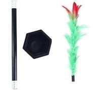 BFZOO 1 lot de baguette magique noire à fleur, pour jouer de la magie, gros plan Magic Prop Magic Flower Stick Magic Kits accessoires jeux tours de baguette magique