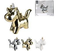 BG 1 Hucha Unicornio de cerámica 23 x 21.5 x 7 cm Dore Argente Deco