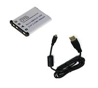 bg-akku24 Batterie et câble de charge, Câble de données, câble USB pour Casio Exilim EX-ZS6,EX-ZS5,EX-Z28,EX-ZS100,EX-ZS200,EX-ZS150,EX-N1,EX-N5,EX-N2,EX-N10,EX-N50,EX-N20,EX-H50,EX-JE10,EMC 5,EMC 5U