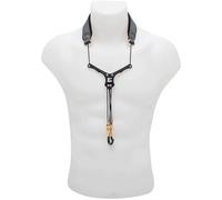 BG Cordon cuir Zen noir écarteur noir pour saxo - Mousqueton métal