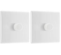 BG Electrical 881 Variateur d'intensité intelligent à paroi unique 2 voies Bord rond Nexus 800 Series Blanc moulé 200 W (Lot de 2)