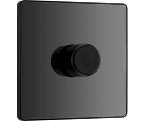 BG Electrical Interrupteur à gradateur unique Evolve, activation/désactivation bidirectionnelle, 200 W, chrome noir