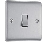BG Electrical NBS13-01 16AX Interrupteur intermédiaire de lampe en acier brossé 1 module 10 A