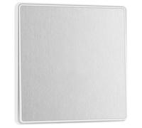 BG Electrical PCDBS12EW Interrupteur mural simple, 2 voies, bord à bord, à bascule, aspect sans vis, bords arrondis, Evolve, acier brossé, 20 A, 16 AX, PCDBS12EW