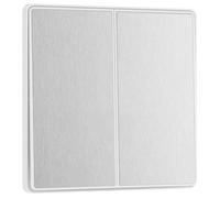BG Electrical PCDBS42EW Interrupteur mural double 2 voies à bascule bord à bord Aspect sans vis Bords arrondis Evolve Acier brossé 20 A 16 AX