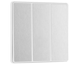 BG Electrical PCDBS43EW Interrupteur Mural Triple 2 Voies à Bascule Bord à Bord Aspect sans vis Bords arrondis Evolve Acier brossé 20 A 16 AX