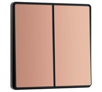 BG Electrical PCDCP42EB Double interrupteur mural 2 voies à bascule bord à bord Aspect sans vis Bords arrondis Evolve Cuivre poli 20 A 16 AX