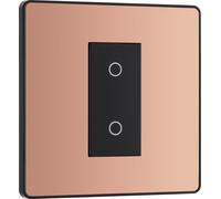 Bg Electrical Pcdcptds1B Variateur D'Intensité Secondaire/Esclave À Touche Unique, 2 Voies, Plaque Avant Sans Vis, Evolve, Cuivre Poli