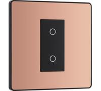Bg Electrical Pcdcptds1B Variateur D'Intensité Secondaire/Esclave À Touche Unique, 2 Voies, Plaque Avant Sans Vis, Evolve, Cuivre Poli