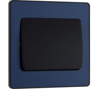 Bg Electrical Pcddb12Wb Interrupteur Mural Simple, Large À Bascule, 2 Voies, Plaque Avant Sans Vis, Bords Arrondis, Evolve, Bleu Mat, 20 A, 16 Ax, Pcddb12Wb