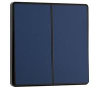 BG Electrical PCDDB42EB Interrupteur mural double 2 voies à bascule bord à bord Aspect sans vis Bords arrondis Bleu mat 20 A 16 AX