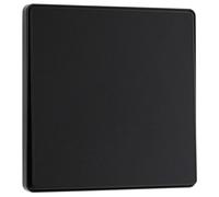 BG Electrical PCDMB12EB Interrupteur Mural Simple, 2 Voies, Bord à Bord, à Bascule, Aspect sans vis, Bords arrondis, Noir Mat, 20 A, 16 AX, PCDMB12EB