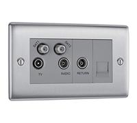 BG Electrical Quadplex Prise TV/FM et double satellite