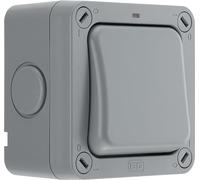 BG Electrical WP12-01 Interrupteur étanche extérieur à 2 voies unique, IP66, 20AX, gris