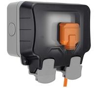 BG Electrical WP24-01 Double prise d'extérieur non commutée résistante aux intempéries IP66, 13 A, gris