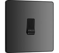 BG Evolve Interrupteur simple à pression Noir Chrome 10 A