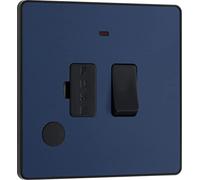 BG Evolve Unité de connexion à fusible 13 A avec indicateur LED d'alimentation et sortie flexible Bleu mat
