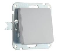 BG Oxford Interrupteur de lumière individuel intermédiaire sans cadre, 10AX, argenté