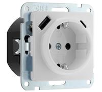 BG Oxford Prise Schuko individuelle USB A & C vissée, blanc, sans cadre, 16 A
