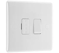 BG Unité de connexion électrique avec fusible commuté, bord rond, Nexus 800 Series, blanc moulé, 13 A, 850