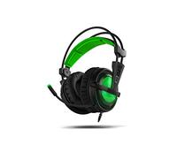 BG XonarX6 -BG-AUD10- USB Binaural, Bandeau Noir, Vert - Casque avec Microphone (Console de Jeu Vidéo + PC/Jeux Vidéo, Binaural, USB, Bandeau, Noir, Vert, Vert, Simili Cuir)
