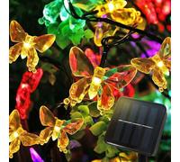 BG9D Guirlande Lumineuse Solaire Extérieure Papillon, 8M 40 LED avec Câble de 2M, 8 Modes, Étanche IP67 pour Jardin, Balcon, Terrasse, Arbre, Fête