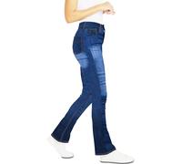 BGA Pantalon de moto de protection pour femme - Bikers Gear Australia Bootcut Pantalon de moto pour femme Kevlar Jeans Renforcé Sécurité au niveau des hanches et des genoux, bleu, XL