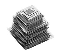 BGA Reballing Pochoirs Kit de modèles de pochoirs universels en acier inoxydable de haute qualité pour ordinateur portable, carte graphique de bureau, 130 pièces, 6 tailles, argent