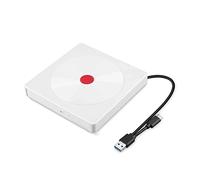 BGAZA 2022 Externe DVD Conduire USB 3.0 Portable CD/DVD +/- RW Conduire/DVD Joueur for Ordinateur Portable CD ROM Brûleur Compatible for PC(02 White)