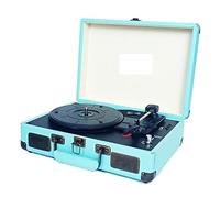 BGAZA 3 Vitesse Vintage Gramophone Multifonction Portable sans Fil Bluetooth Disque Vinyle Platines Lecteur Turntable