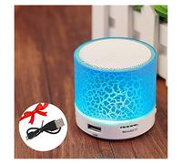 BGAZA Bluetooth SUBWOOFER LED coloré Mini Crack sans Fil Haut-parleurs de Soutien TF AUX avec Micro(Blauw)