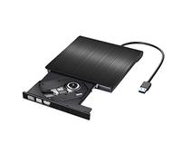 BGAZA Externe CD DVD Conduire Portable CD/DVD USB 3.0 Joueur avec convertisseur de Type C(Zwart)